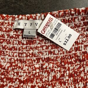 Red and White Smocked Skirt